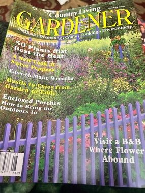 Country Living Gardener Magazine - Purple Fence Cover March 1996